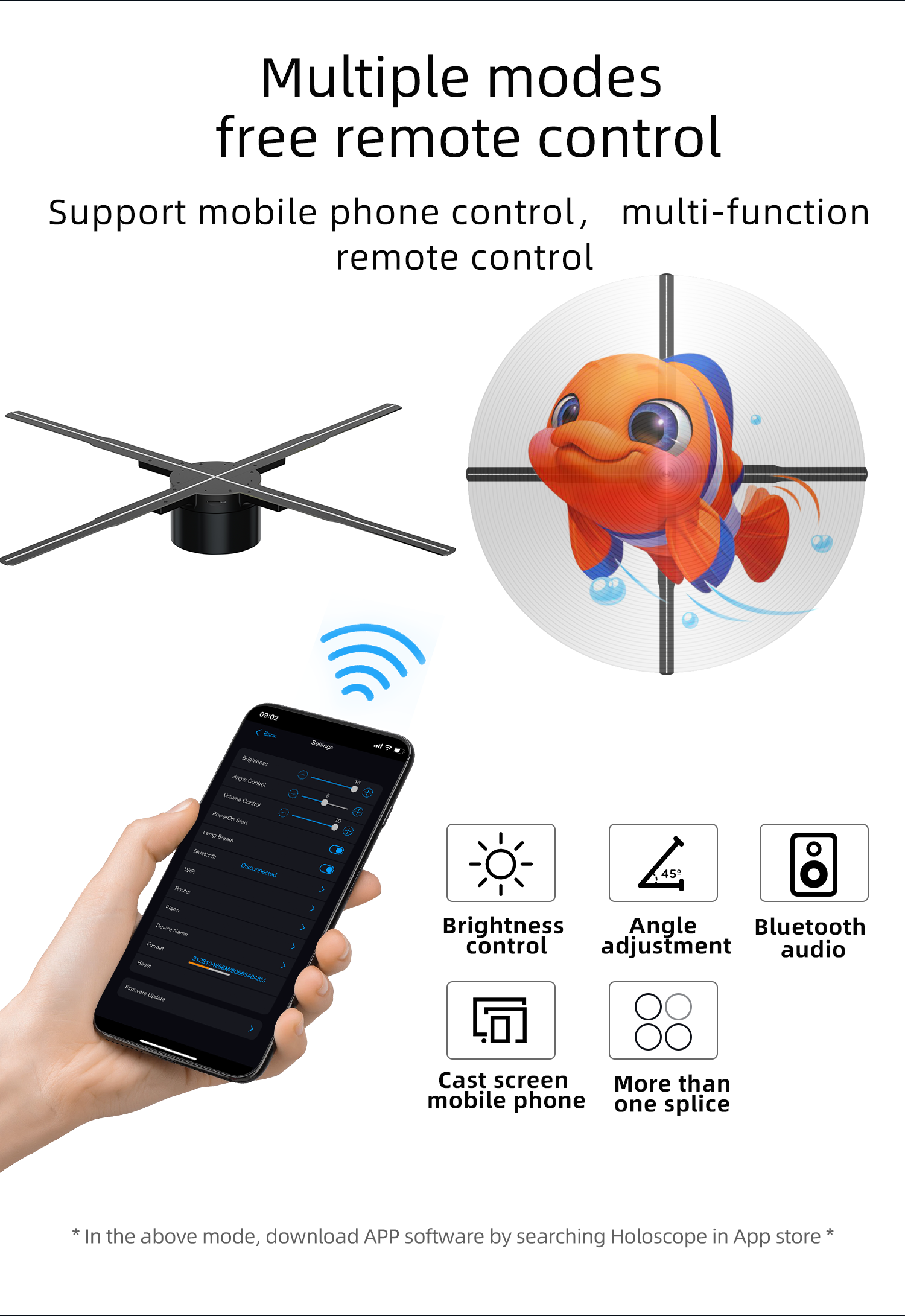 24-Hour Response Time Design Indoor LED Hologram Projector for 3D Holographic Fan