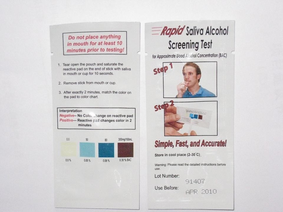 Popular High Accuracy 98% Rapid Test Strip Alcohol Saliva Screening