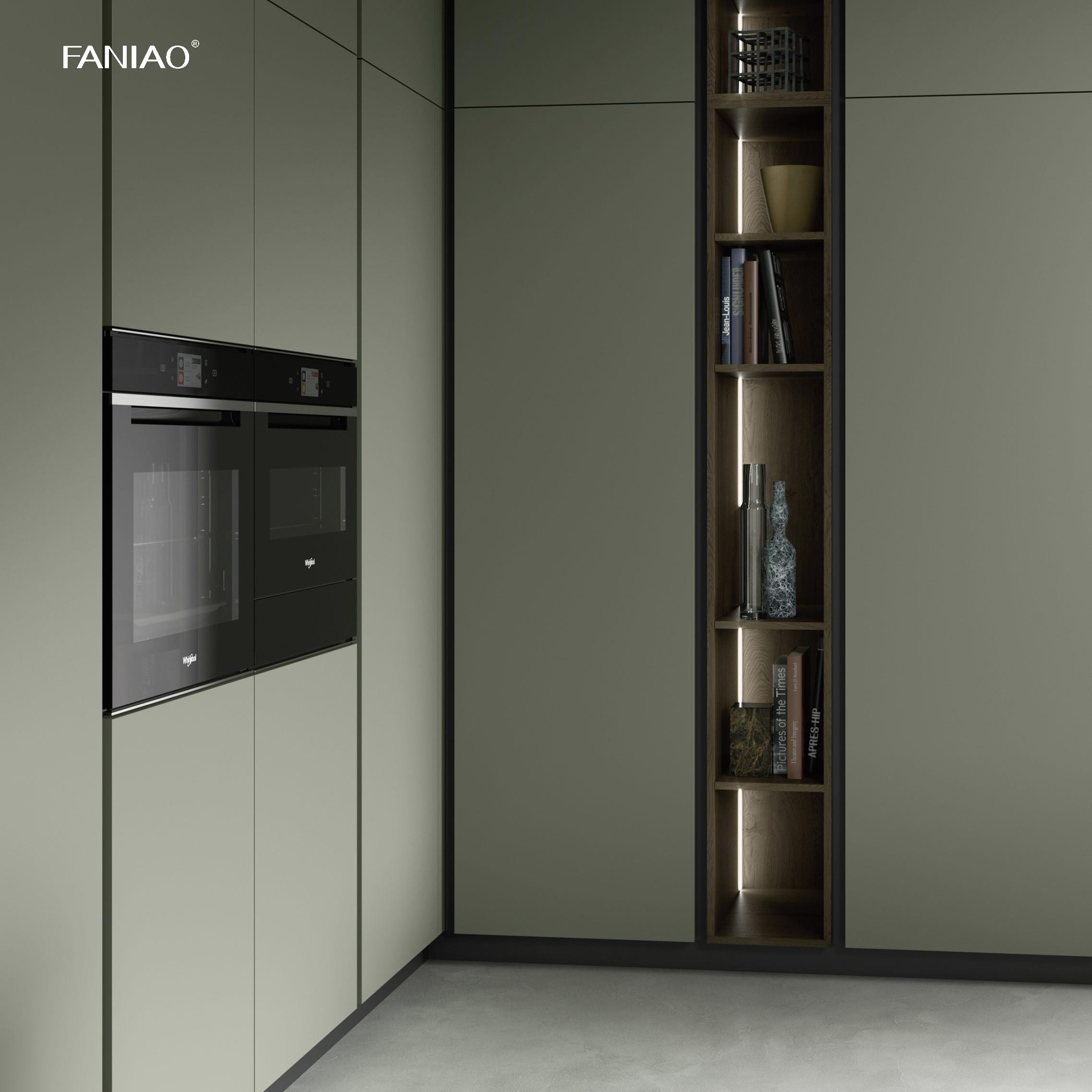 Modern Designs Style Built In Customized Full Home Furniture Cuisine Complet Green Melamine Kitchen Cabinet With Islands