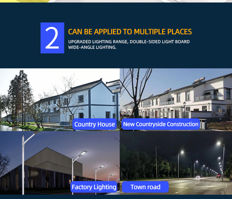 110lm/w All In One Solar Led Street Light Ip65 Waterproof Abs Hosuing