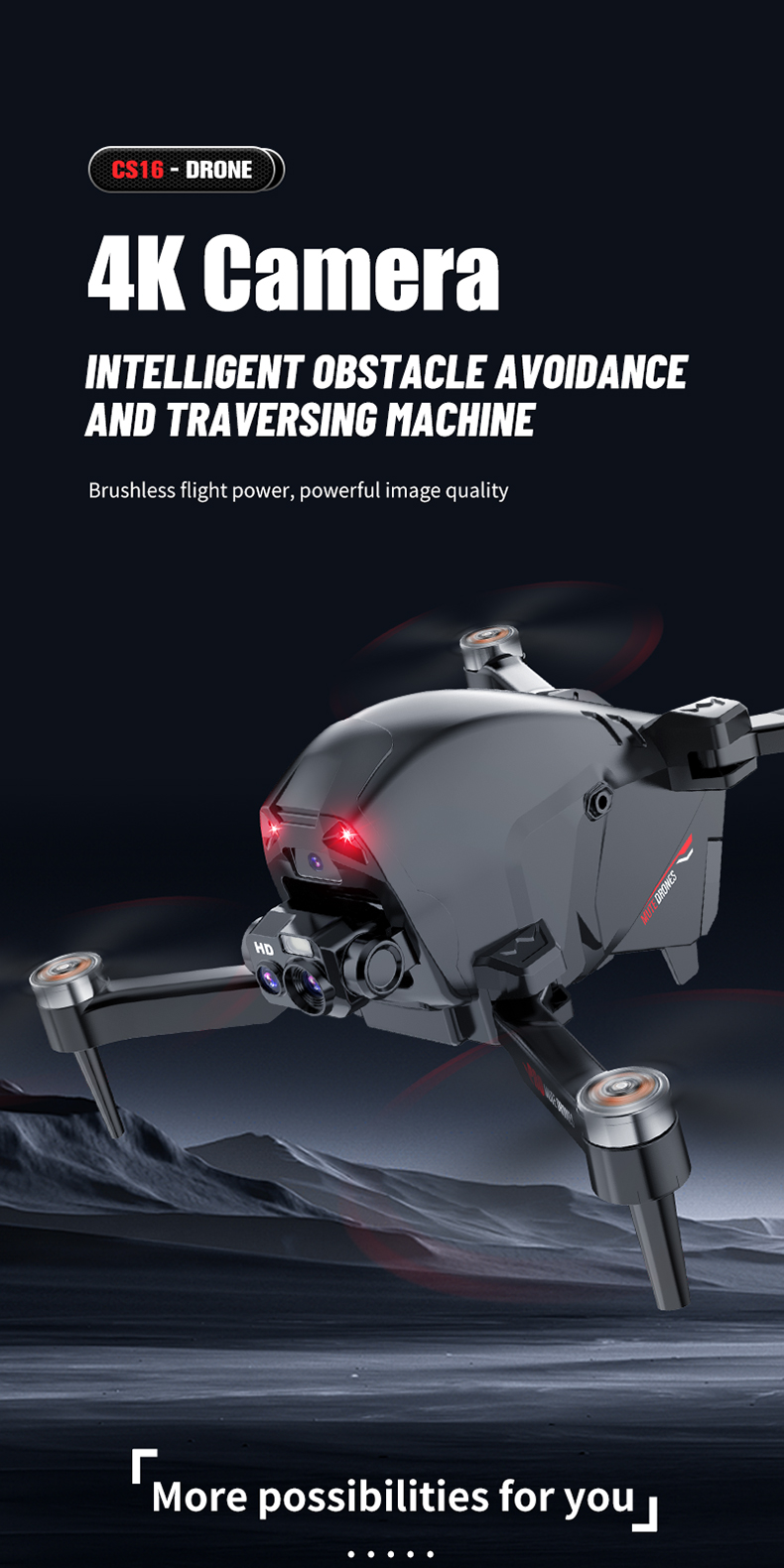 Remote Control Drone Helicopter Aerial Shooting 4k Hd Camera Drone Fpv Quadcopter with Strong Endurance Brushless Motor