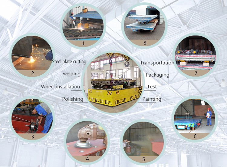 custom trackless motorised transport transfer carts for die casting handling