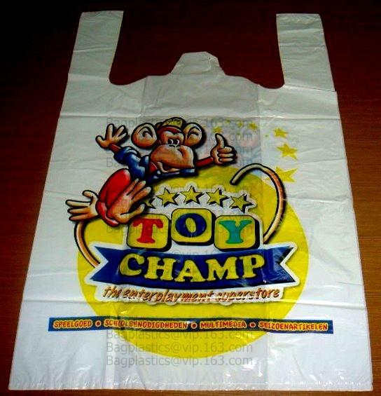 Large Plastic Grocery T-Shirt Bags - Plain White,Thank You Grocery Shopping Bags Biodegradable Reusable Recyclable Pack