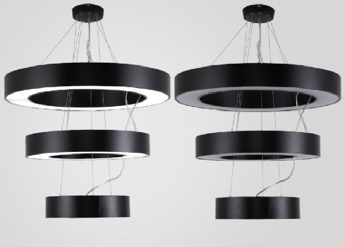 Circle Ring Commercial Pendant Lighting Fixtures , 36W 1000mm Round LED Ceiling Light