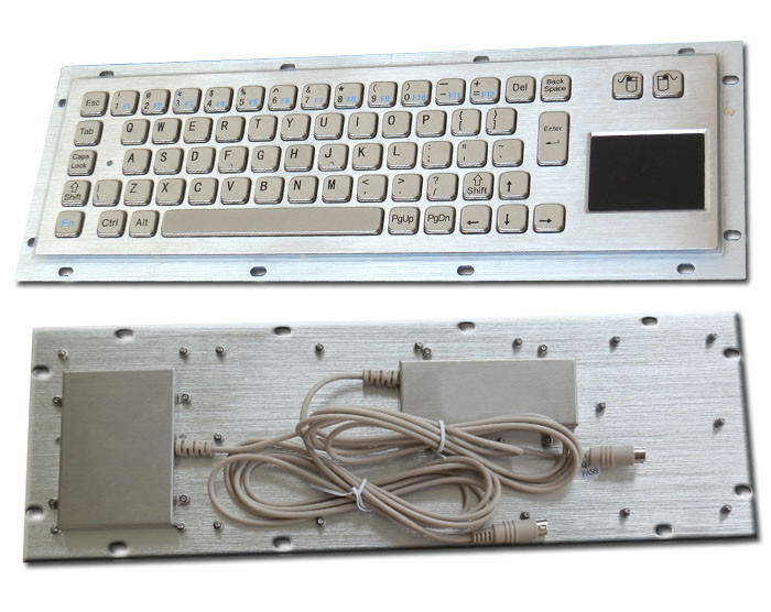 Vandal proof industrial Computer Kiosk keyboard with Stainless steel panel mount