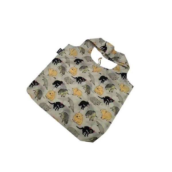 Cartoon Pattern Fold Up Tote Bag Large Size Water Resistant For Grocery