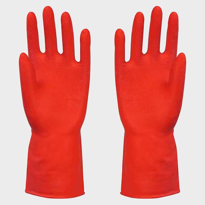 Household Unlined Rubber Dish Gloves Chemical Resistant