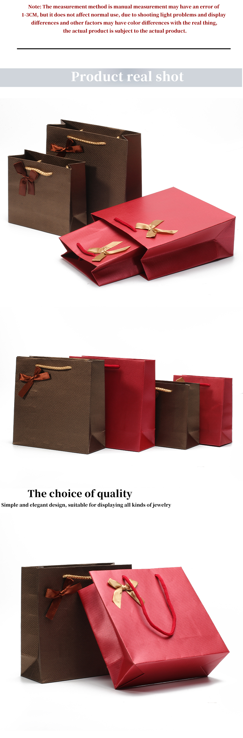 Twill Grain Tasteful Cardboard Paper Tote Gift Bags Jewelry Packaging Holder