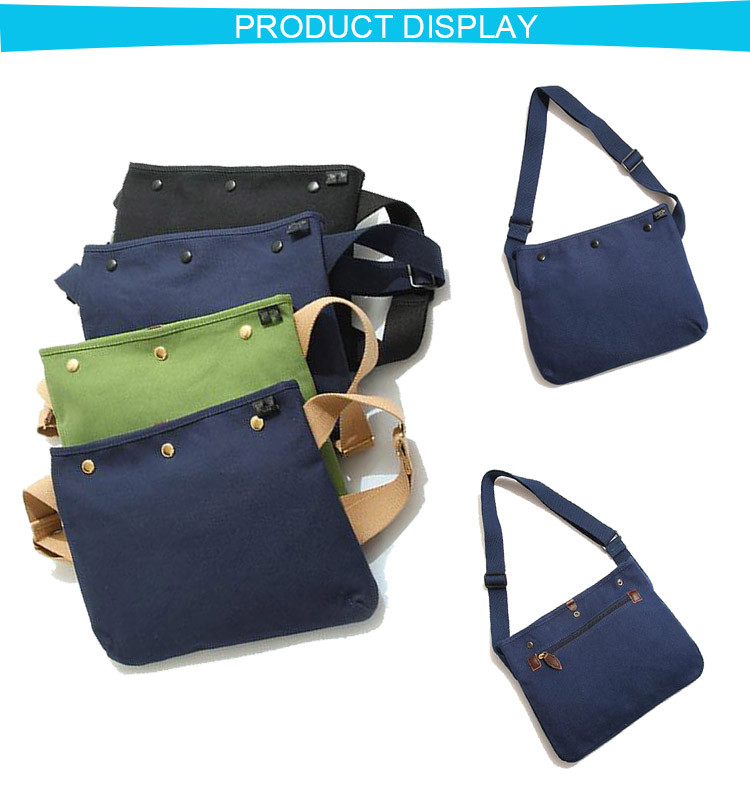 Multi Pockets Laptop Messenger Bags Canvas Sling Bag With A Tote Hand