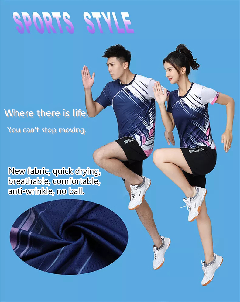 2022 badminton women's quick drying sports suit men's summer women's fashion competition culottes short sleeve table tennis ball