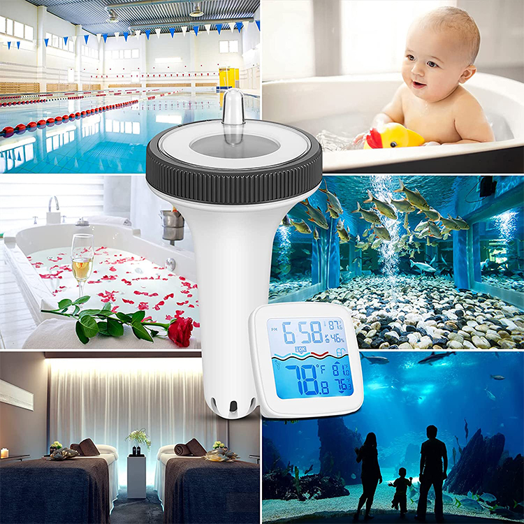 OBM Customized Support Indoor And Outdoor Solar Powered Wireless Digital Pond Or Floating Pool Thermometer