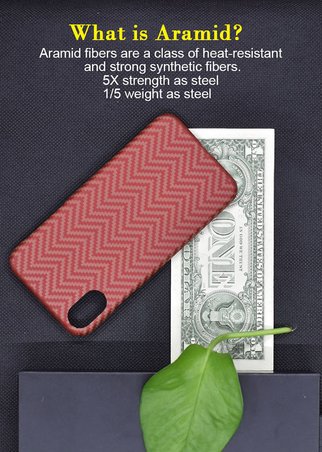 Orange Color Real Aramid Fiber Phone Case For iPhone X , Protective Case