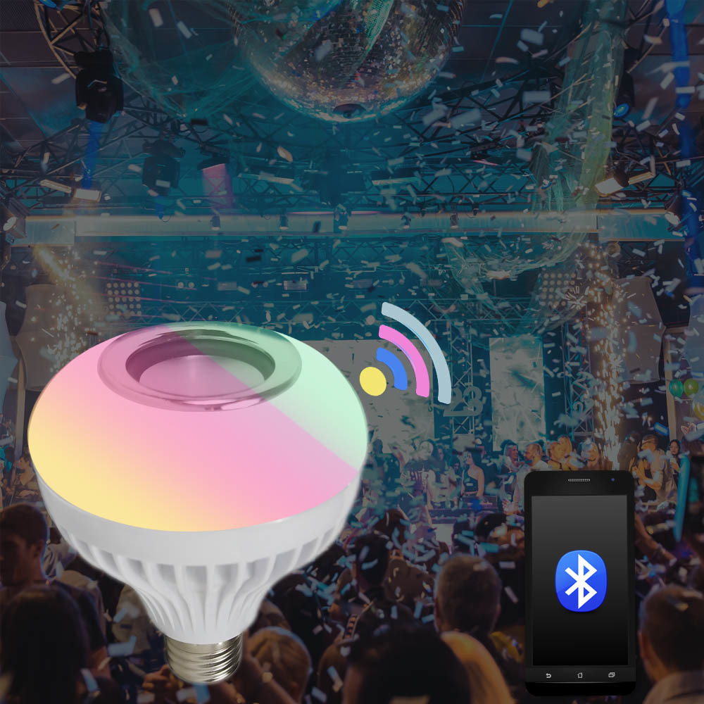 Smart LED Bulb with Bluetooth Speaker Remote Control RGB Colorful Bulb