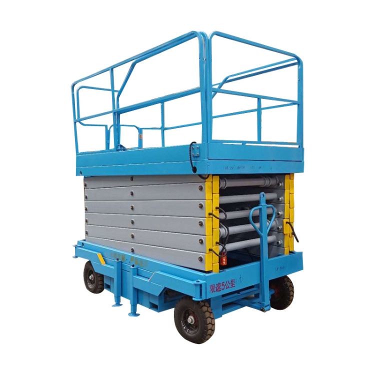 Four Wheels Self Driven Hydraulic Platform Lift 1 Ton 2 Ton Capacity