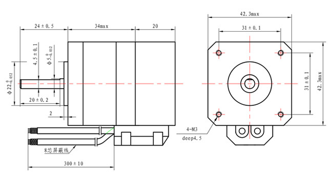 Nema 17 Closed Loop Stepper Motor High Torque 1.2A 42*42*34mm For Robot