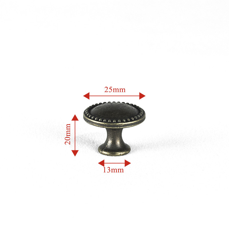 25mm Vintage Zinc Alloy Round Bronze Cabinet Knobs