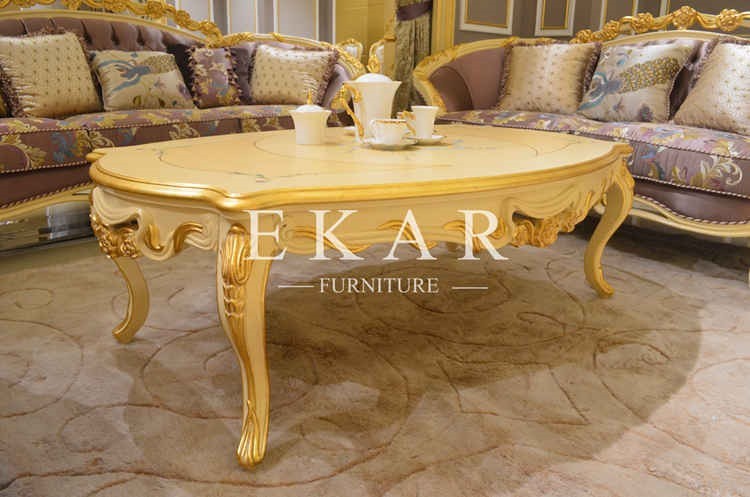 Oval shape neoclassical wood tree trunk cocktail table FC-101C