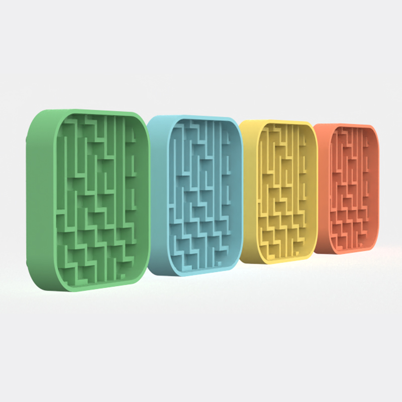 Custom Cute labyrinth maze Pattern silicon Pet Dog Food Feeding Mat Silicone Slow Feeder Licking Pad