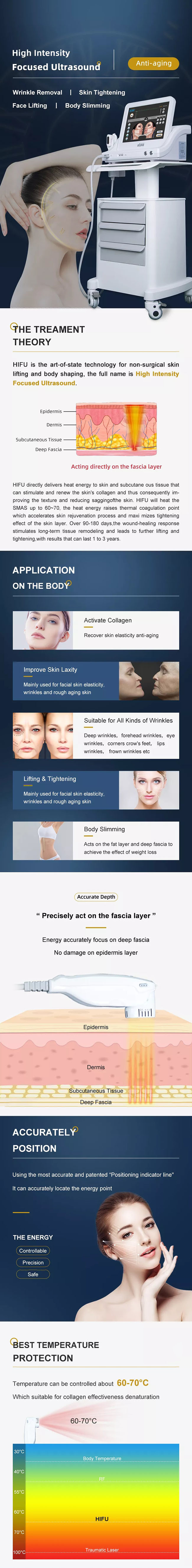3d 4d 5d 7d 8d Hifu Slimming Machine Face Lifting Anti Wrinkle