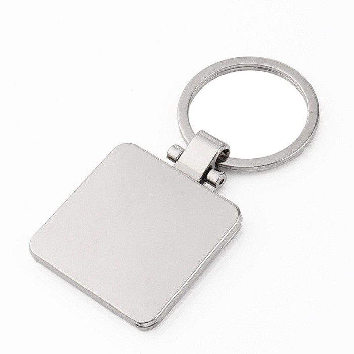 Customized Blank Sublimation Metal Keyring Pendant With Moving Photo Frame Holiday Small Gift Keychain