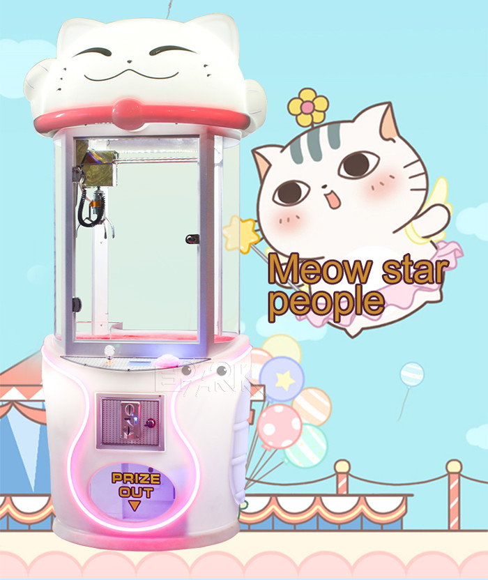 Coin Operated Cute Cat Crane Claw Machine Toy Vending Machine
