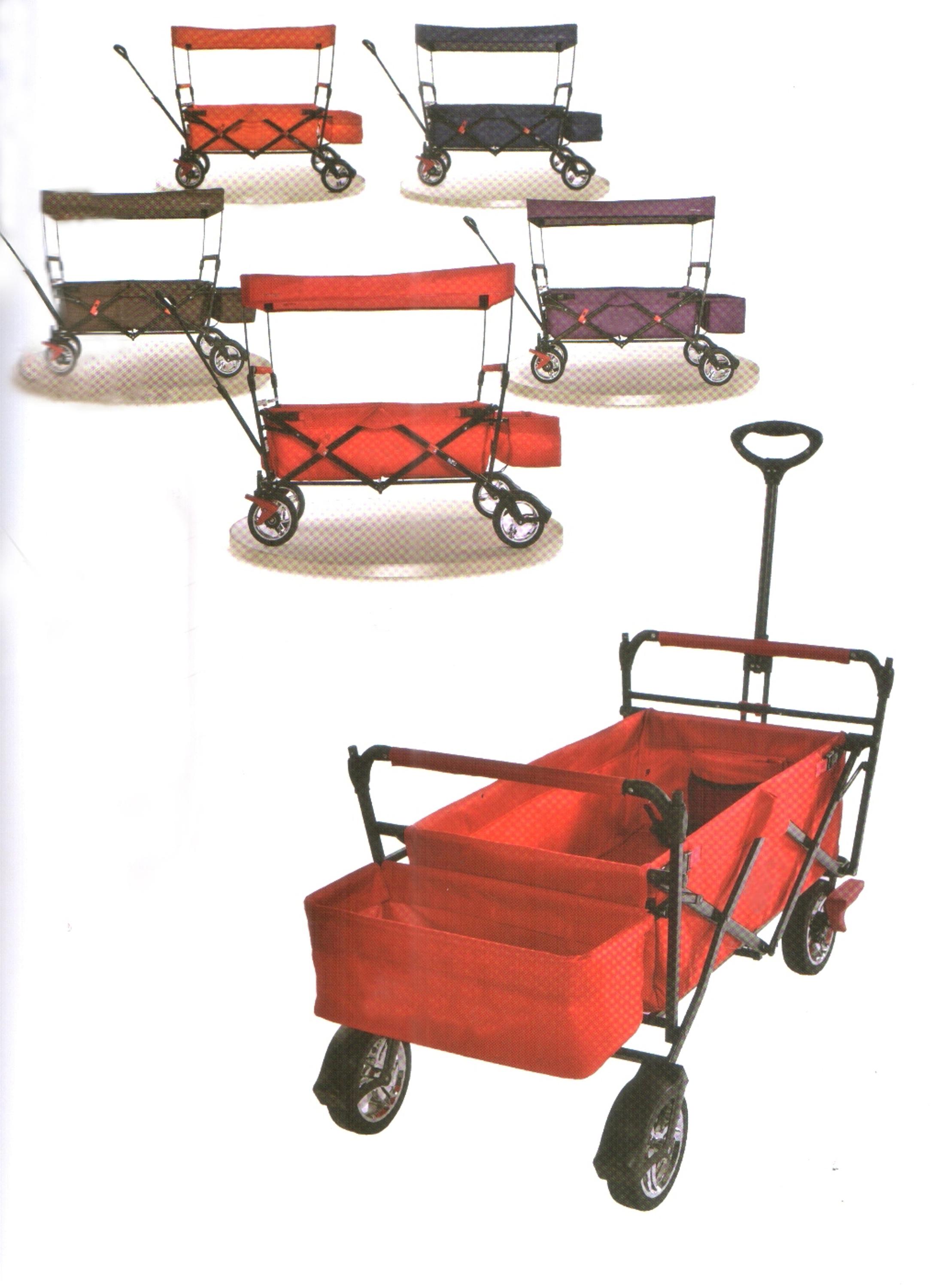 Steel Folding Outdoor Utility Wagon Multipurpose Trolley For Camping