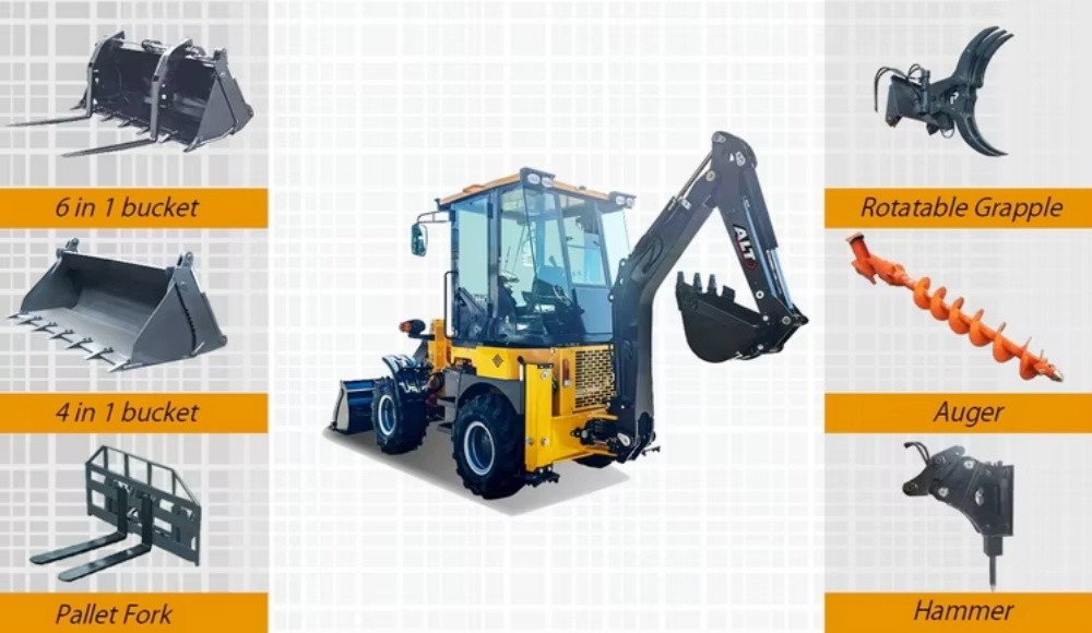 Bl35-12 1.2ton Loader Machine High Quality Agricultural Excavator Backhoe Wheel Loader