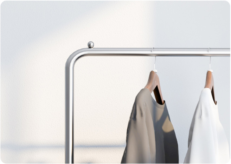 Rolling Clothes Store Rack 1200×400×1400mm Aluminum alloy Material