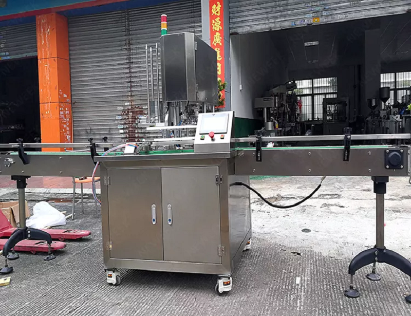 High Efficiency Fully Automatic Can Seaming Machine , PLC Plastic Can Sealer Machine