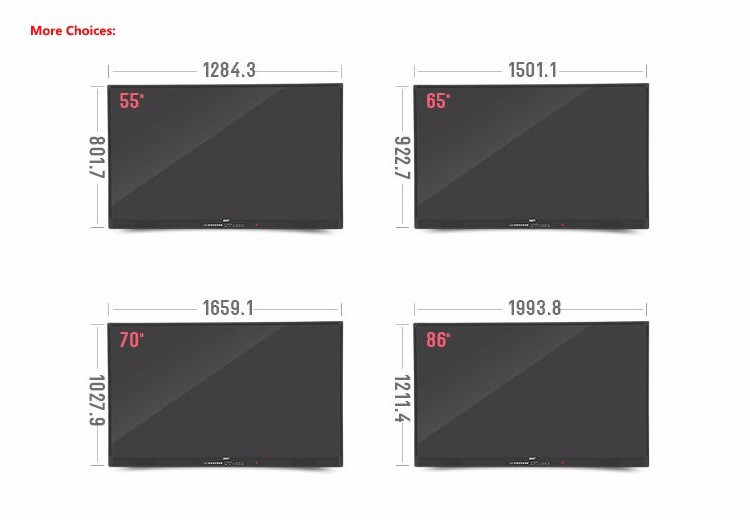 10 Points IR Touch Screen Whiteboard 70 Inch 84 Inch For Meeting Room