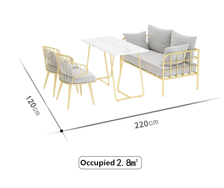 Breakfast Break Room Commercial Booth Seating Furniture Cafe Gold Stainless Steel
