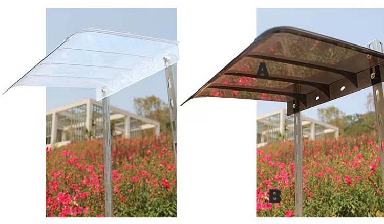 Clear Polycarbonate Door Canopy PC Plastic Sun Shade Awning