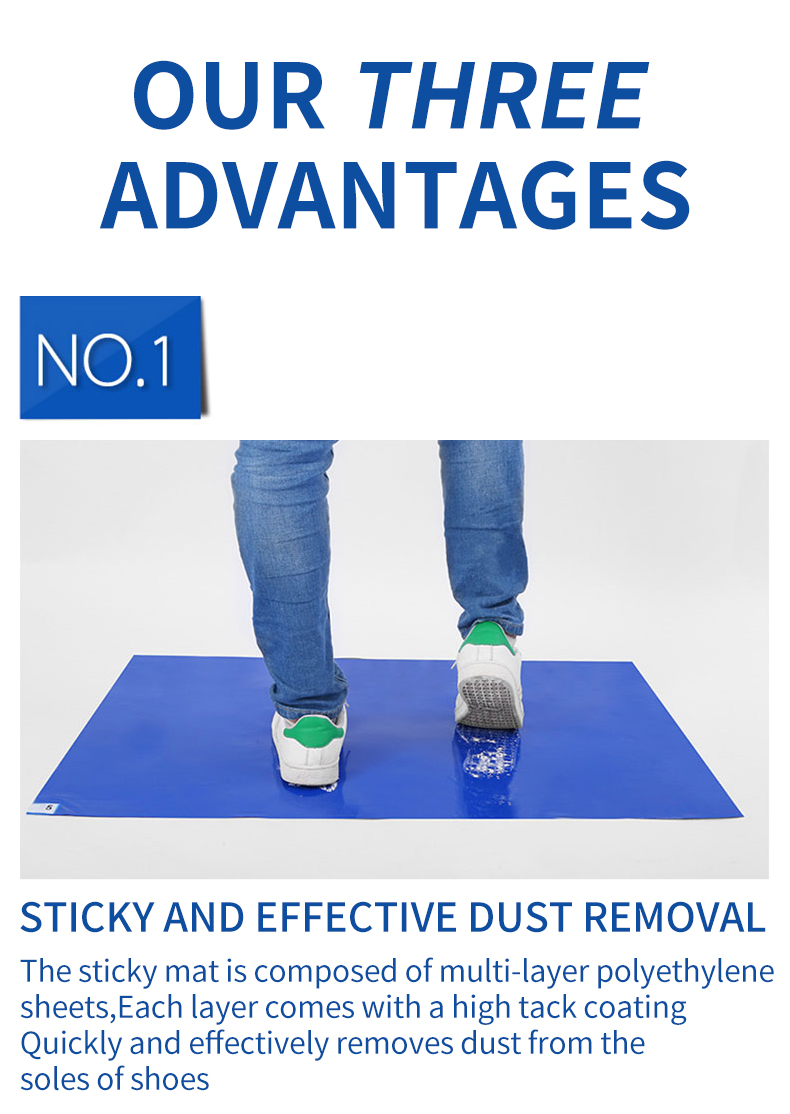 H-1201 Reusable PE Film Floor Mat Numbered Labels Tear Resistant Design for Cleanrooms and Home