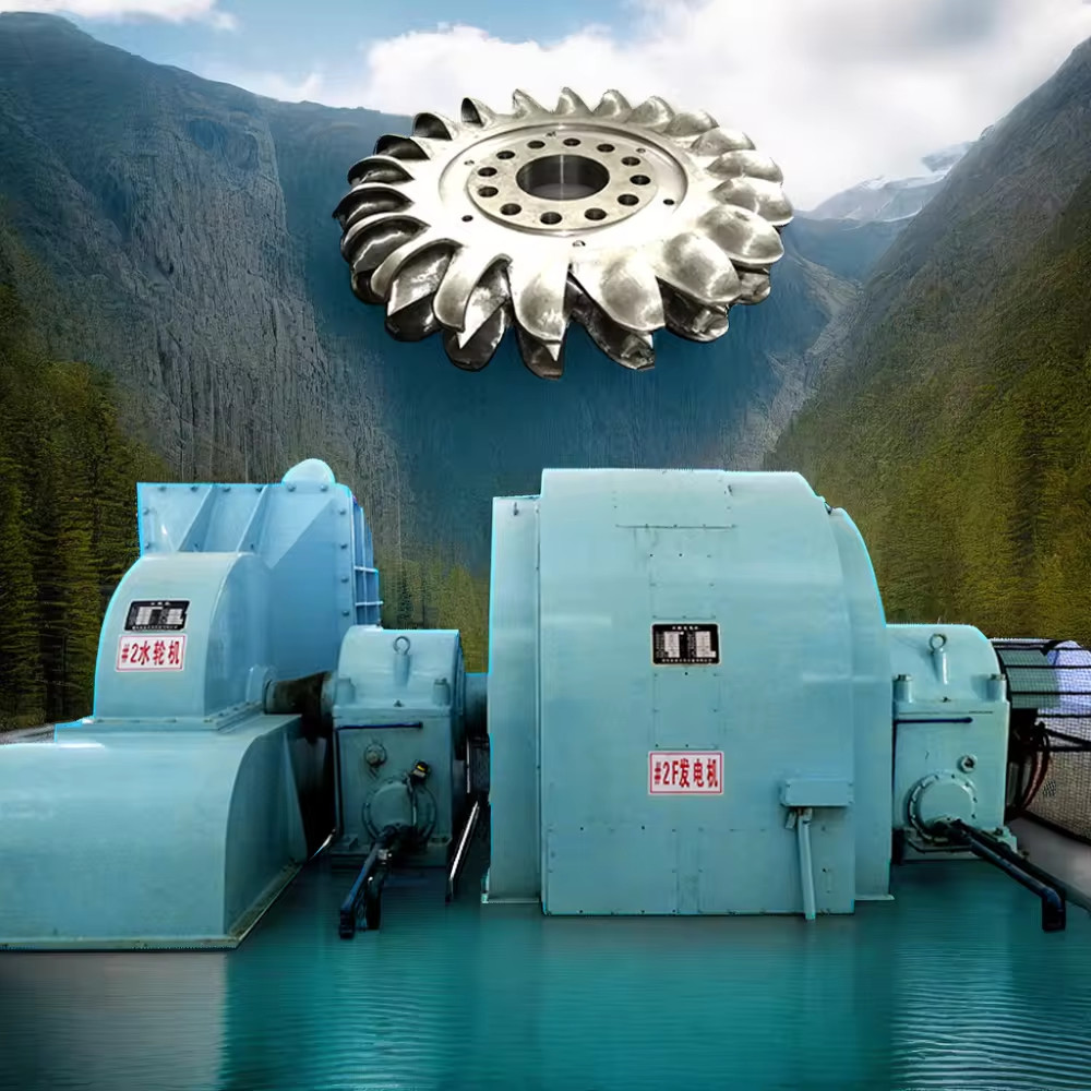 IP54 Brushless Pelton Turbine Power Generator 100kw-50mw Power Output 6-10kV Rated Voltage