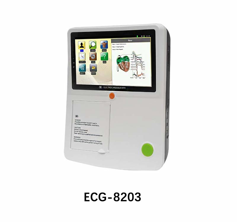 Li-Ion Electronic Heart Digital Ekg Ecg Machine 3 Channel 12 Lead Rechargeable