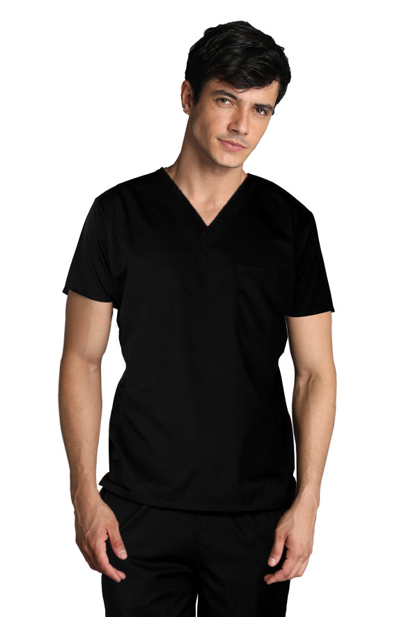 180 GSM Polyester Plain Woven Nurse V Neck Medical Uniform Antimicrobial Wrinkle-free