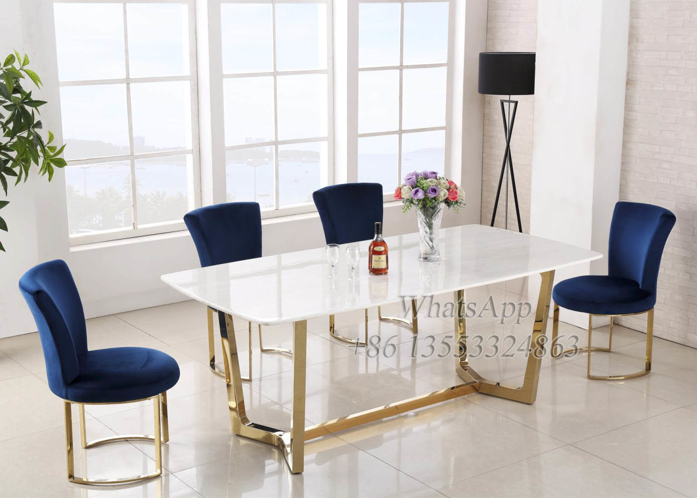 Contemporary Stainless Steel Dining Chairs with Velvet (YS-20)