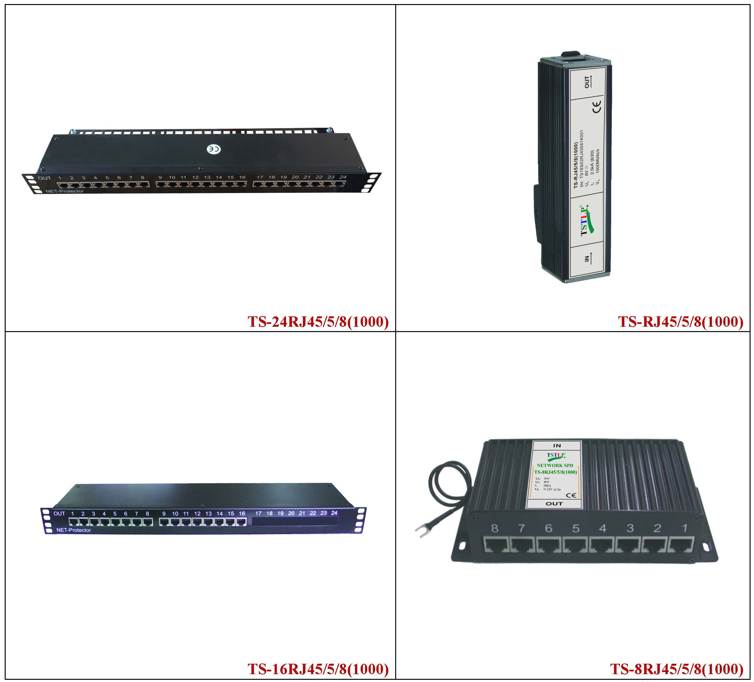 1000 Mbits/S RJ45 Surge Protector , Ethernet Surge Protector With 24 Channel Ports