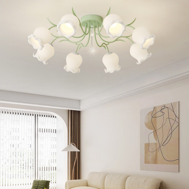 Design Sense Valley Cream Lily LED Ceiling Light For Living Room Bedroom