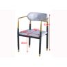 Buy cheap Living Room 44cm Wrought Iron Upholstered Dining Chairs from wholesalers