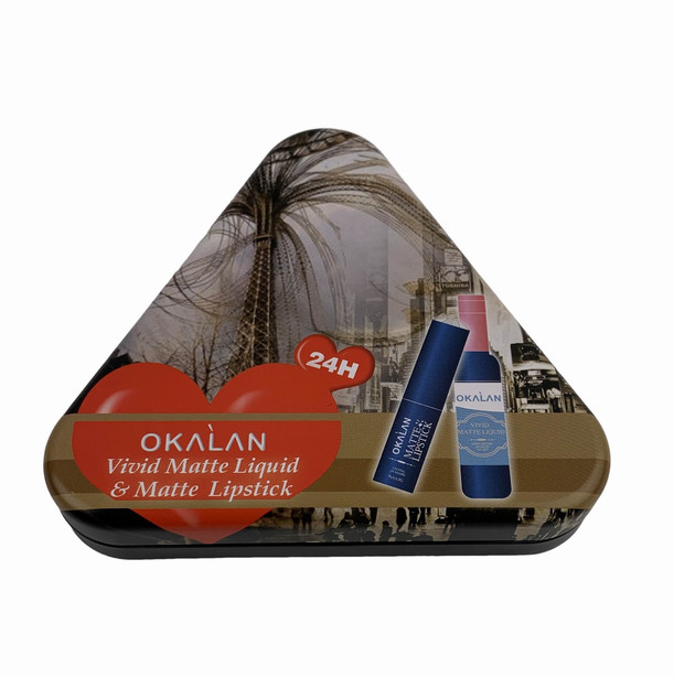 Triangle Metal Custom Tin Can Offset CMYK Printing Matte Finish Lipstick Tin