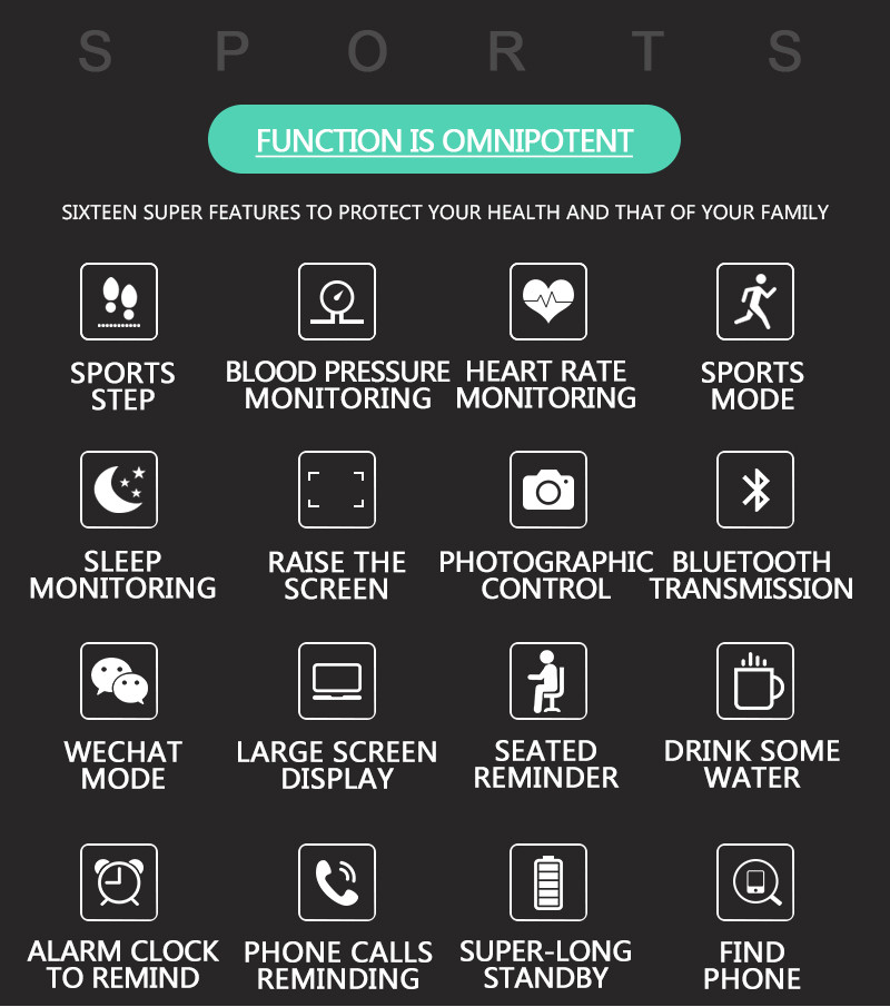 All Day Heart Rate Monitor Watch , Clip Charging Fitness Smart Bracelet