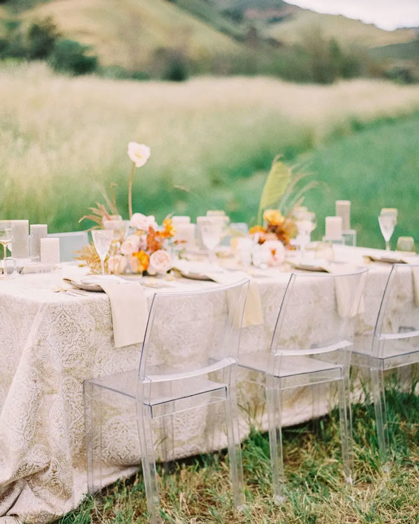 Transparent Clear Ghost Crystal Wedding Chairs Rentals Outdoor Garden 81cm