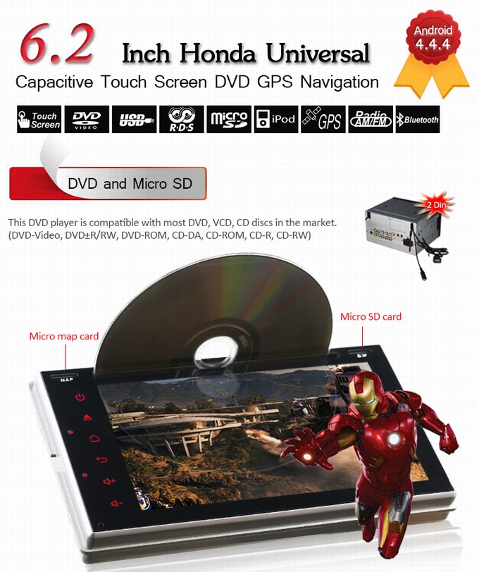 Ouchuangbo Auto GPS Navigation for Honda Everus /Odyssey /Fit /CRV /City Android 4.4 DVD Radio 3G Wifi OCB-3823C