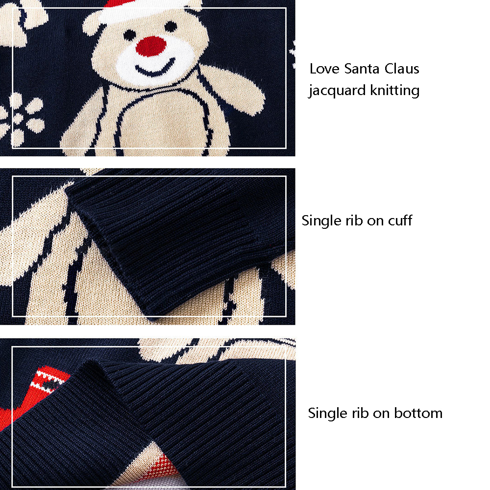 Fashion Christmas Children's Pullovers Kids Girls Boys Knitted Crew Neck Christmas Sweaters
