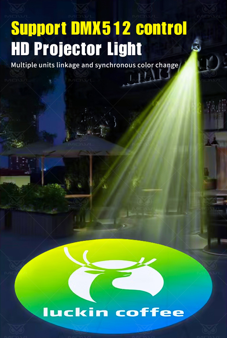 300W Gobo Logo Projector Light Indoor Work Light 6000K Waterproof Gobo Projector