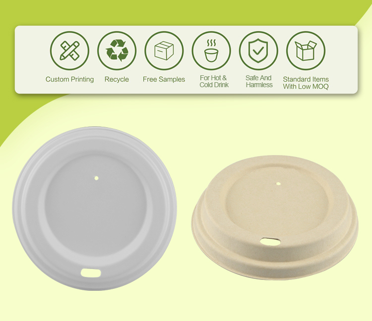8oz 12oz 16oz 24oz Sugarcane Bagasse Disposable Coffee Cups With Lids