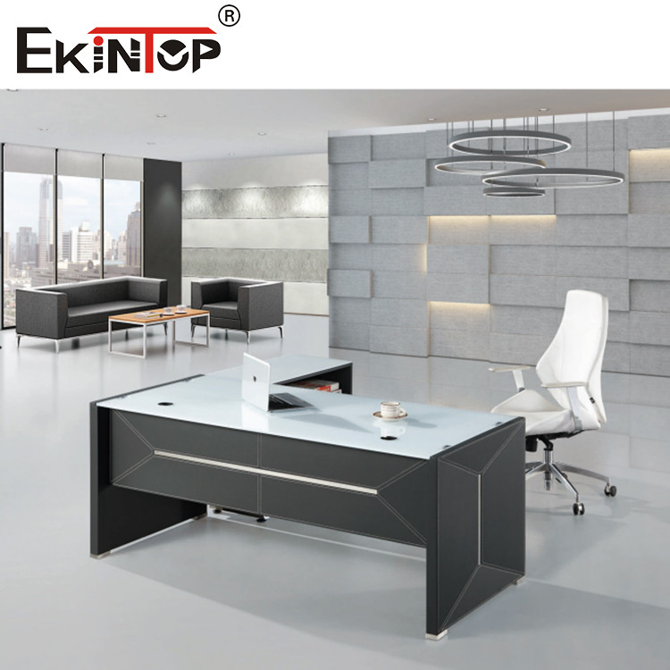 Commercial Officeworks Glass Desk For CEO Executive Office Room