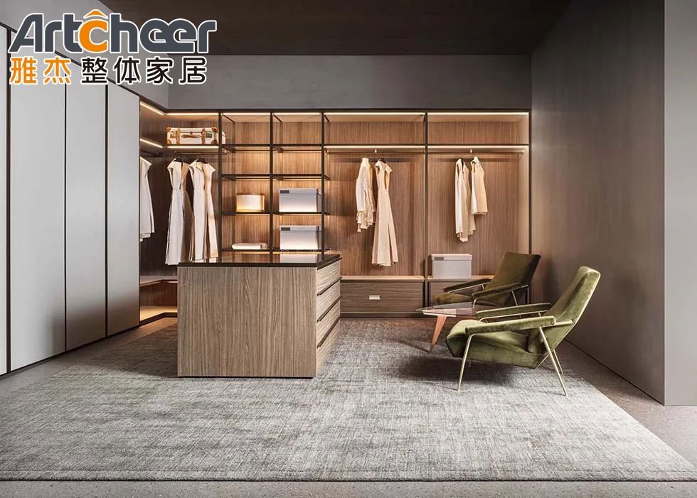 Bedroom Furniture Modern Design Style Aluminum Frame Glass Shelf Cover for Wardrobe
