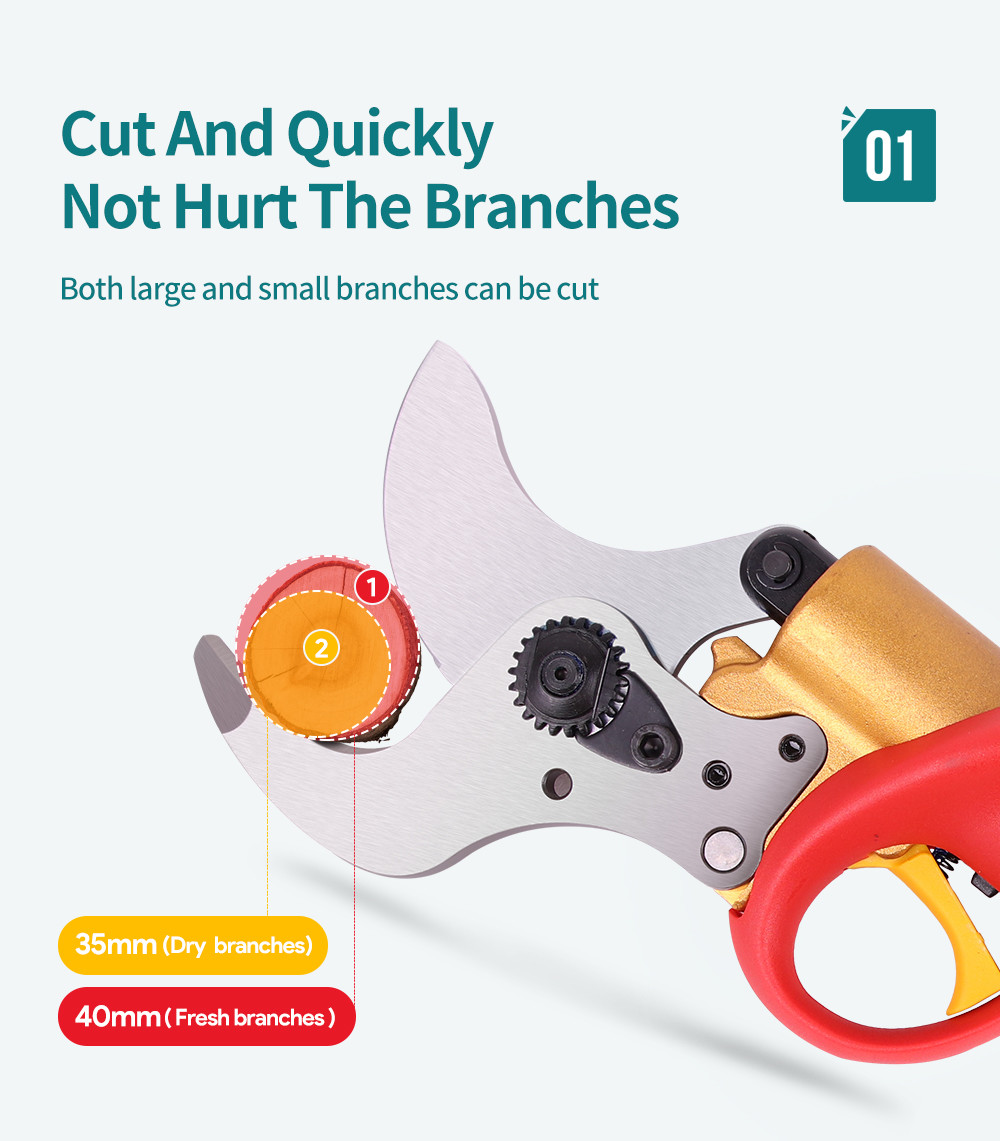 Swansoft Cordless 43.2V Electric Pruning Shears Scissors Cut The Branches of a Maximum Diameter of 40mm